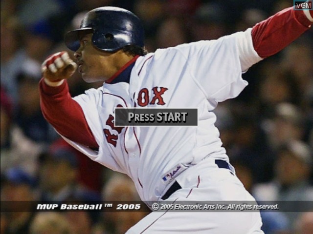Title screen of the game MVP Baseball 2005 on Microsoft Xbox
