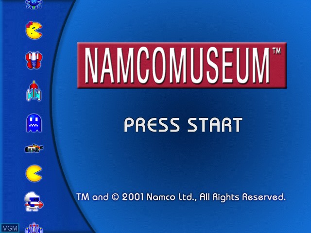 Title screen of the game Namco Museum on Microsoft Xbox