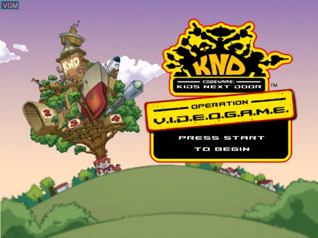 Title screen of the game Codename - Kids Next Door - Operation V.I.D.E.O.G.A.M.E. on Microsoft Xbox
