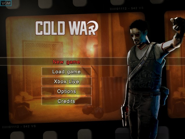 Title screen of the game Cold War on Microsoft Xbox