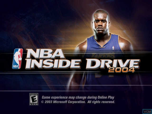 Title screen of the game NBA Inside Drive 2004 on Microsoft Xbox