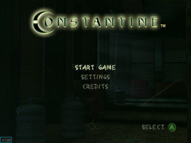 Title screen of the game Constantine on Microsoft Xbox