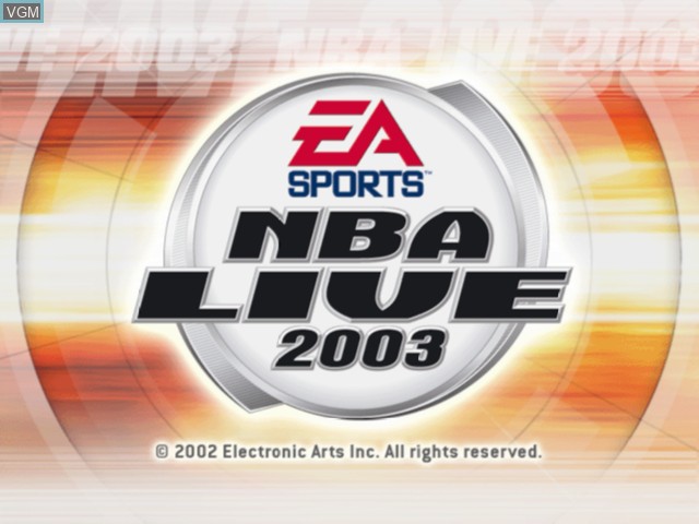 Title screen of the game NBA Live 2003 on Microsoft Xbox