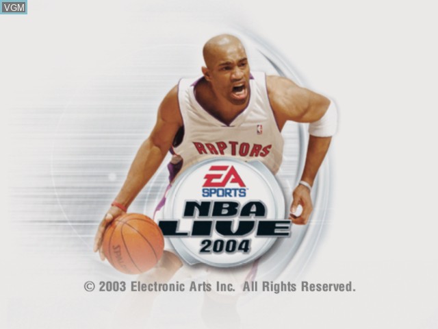 Title screen of the game NBA Live 2004 on Microsoft Xbox