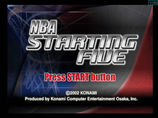 Title screen of the game NBA Starting Five on Microsoft Xbox