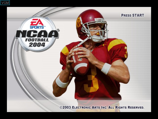 Title screen of the game NCAA Football 2004 on Microsoft Xbox