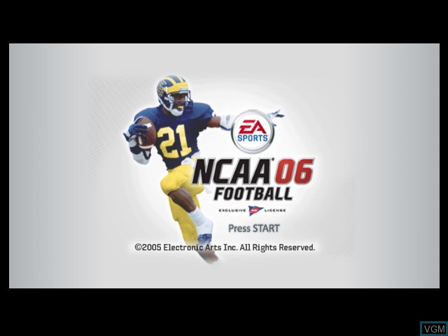 Title screen of the game NCAA Football 06 on Microsoft Xbox