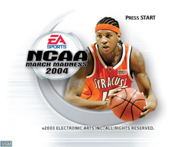 Title screen of the game NCAA March Madness 2004 on Microsoft Xbox
