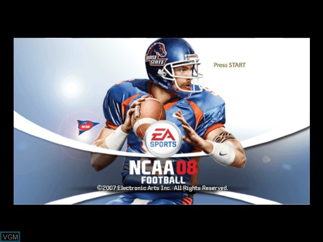 Title screen of the game NCAA Football 08 on Microsoft Xbox