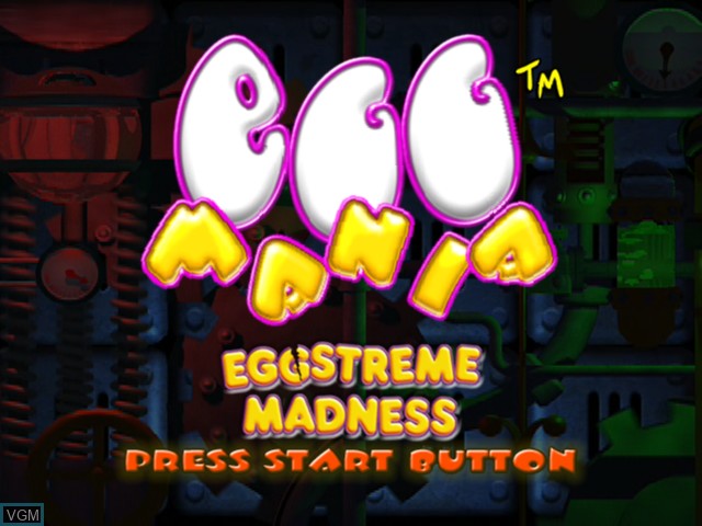 Title screen of the game Egg Mania - Eggstreme Madness on Microsoft Xbox