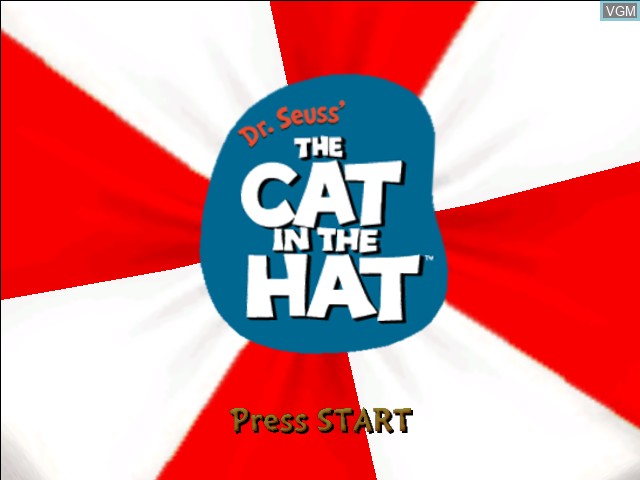 Title screen of the game Dr. Seuss' The Cat in the Hat on Microsoft Xbox