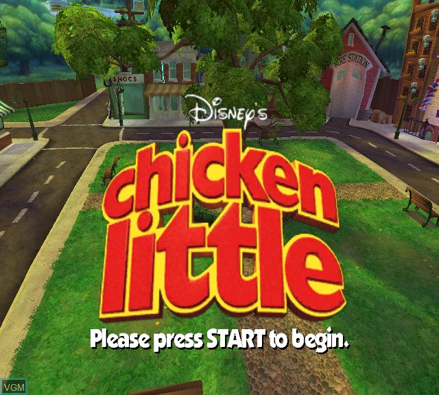 Title screen of the game Chicken Little on Microsoft Xbox