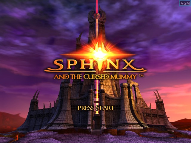 Title screen of the game Sphinx and the Cursed Mummy on Microsoft Xbox