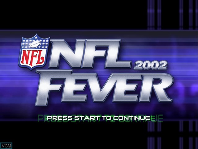 Title screen of the game NFL Fever 2002 on Microsoft Xbox