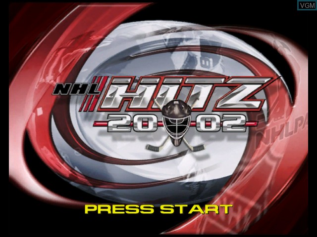 Title screen of the game NHL Hitz 20-02 on Microsoft Xbox