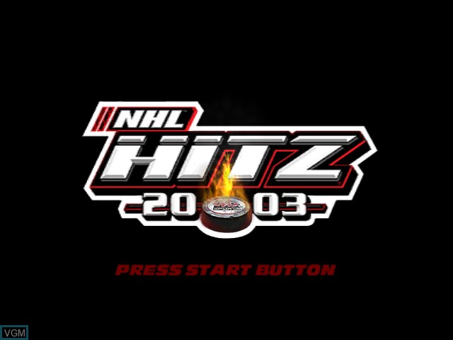Title screen of the game NHL Hitz 20-03 on Microsoft Xbox