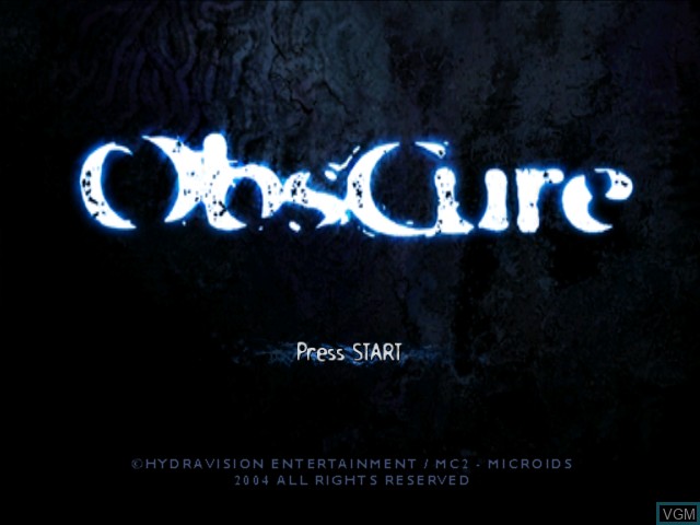 Title screen of the game Obscure on Microsoft Xbox