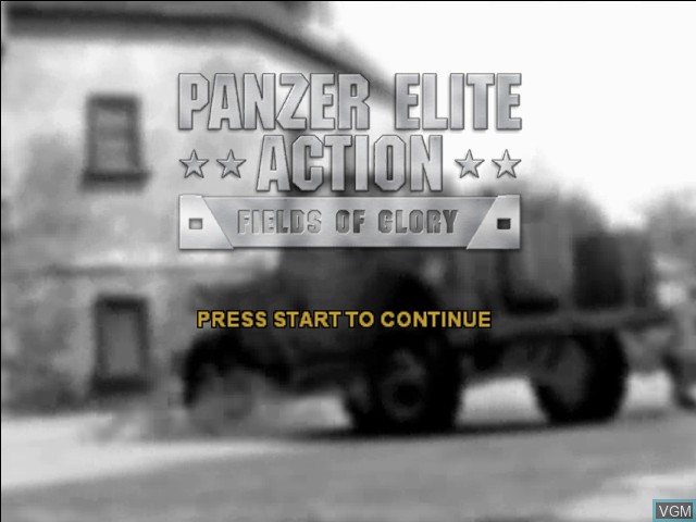 Title screen of the game Panzer Elite Action - Fields of Glory on Microsoft Xbox