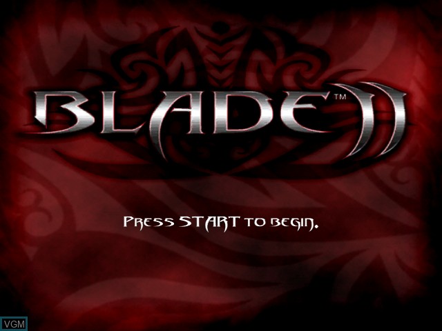 Title screen of the game Blade II on Microsoft Xbox