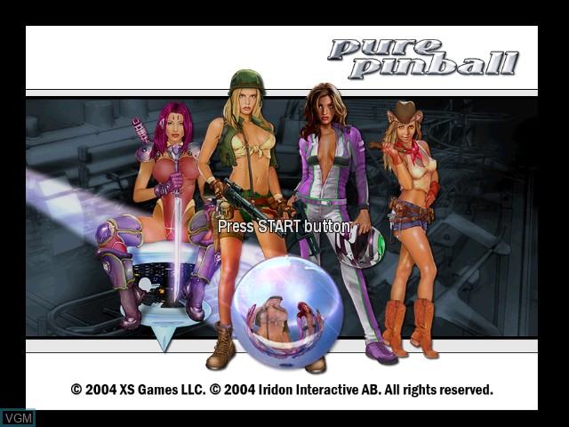 Title screen of the game Pure Pinball on Microsoft Xbox