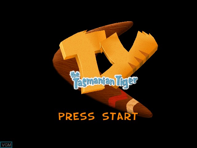 Title screen of the game Ty the Tasmanian Tiger on Microsoft Xbox