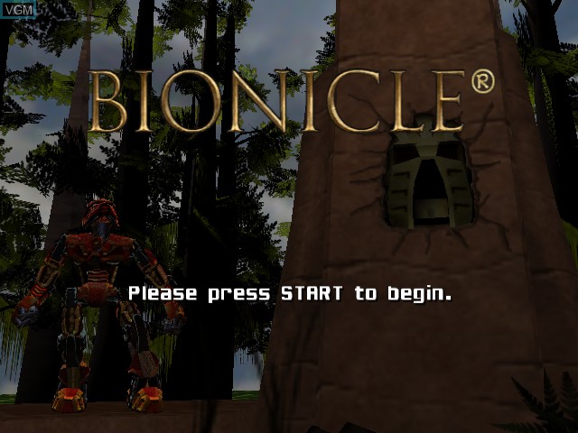 Title screen of the game Bionicle on Microsoft Xbox