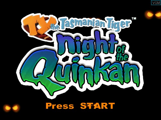Title screen of the game Ty the Tasmanian Tiger 3 - Night of the Quinkan on Microsoft Xbox
