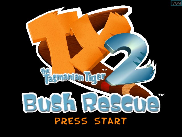 Title screen of the game Ty the Tasmanian Tiger 2 - Bush Rescue on Microsoft Xbox