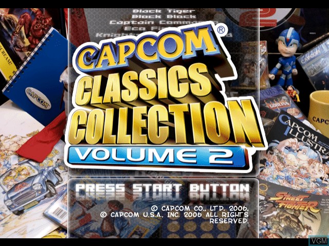 Title screen of the game Capcom Classics Collection Volume 2 on Microsoft Xbox