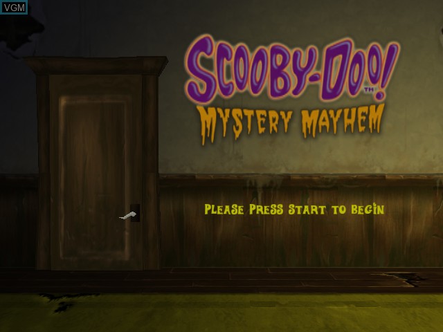 Title screen of the game Scooby-Doo! Mystery Mayhem on Microsoft Xbox