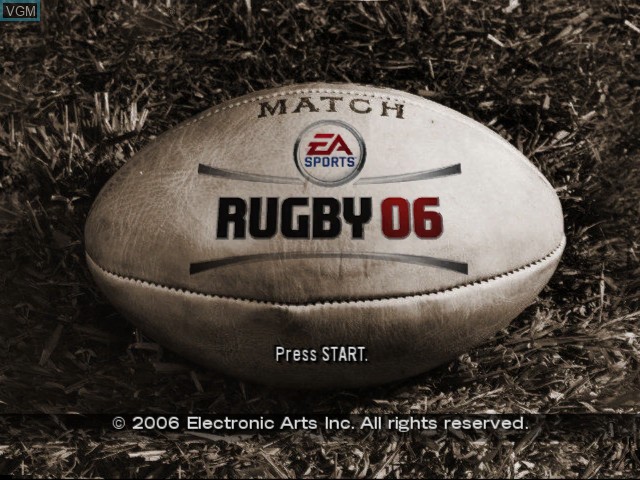 Title screen of the game Rugby 06 on Microsoft Xbox