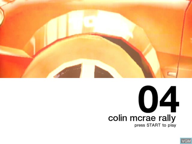 Title screen of the game Colin McRae Rally 04 on Microsoft Xbox