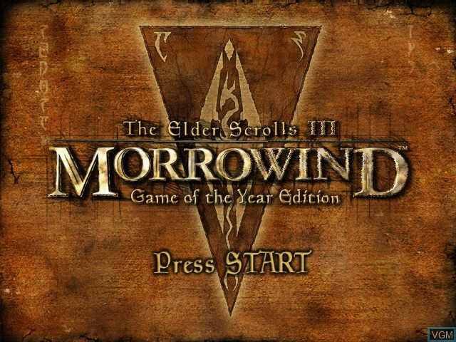 Title screen of the game Elder Scrolls III, The - Morrowind on Microsoft Xbox