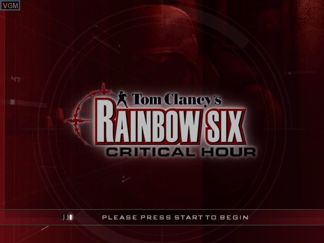 Title screen of the game Tom Clancy's Rainbow Six Critical Hour on Microsoft Xbox