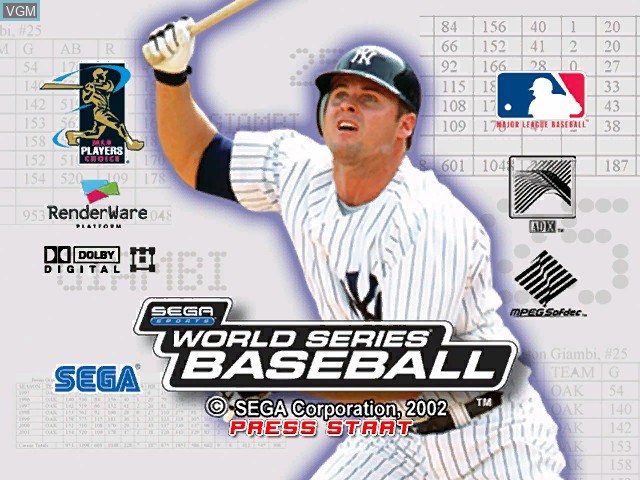 Title screen of the game World Series Baseball on Microsoft Xbox