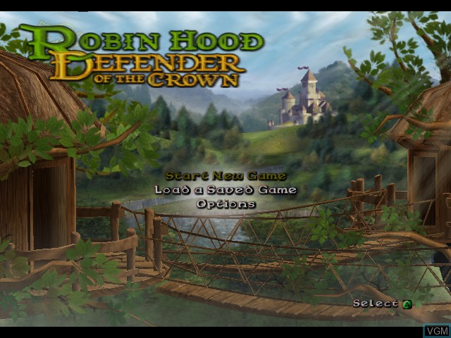 Title screen of the game Robin Hood - Defender of the Crown on Microsoft Xbox