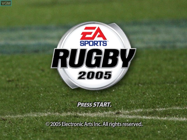 Title screen of the game Rugby 2005 on Microsoft Xbox