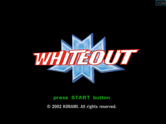 Title screen of the game Whiteout on Microsoft Xbox