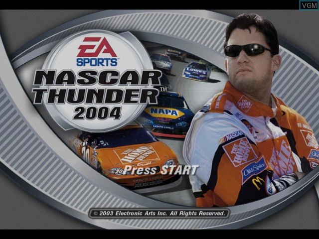 Title screen of the game NASCAR Thunder 2004 on Microsoft Xbox