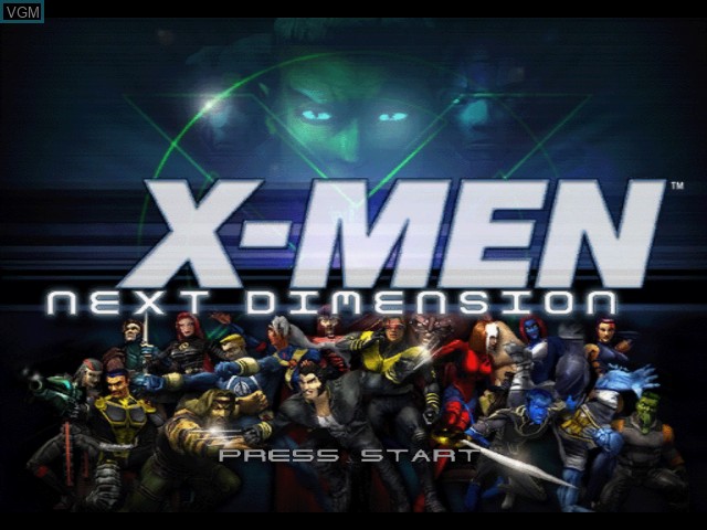 Title screen of the game X-Men - Next Dimension on Microsoft Xbox