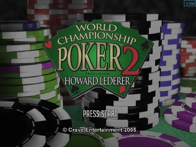 Title screen of the game World Championship Poker 2 - Featuring Howard Lederer on Microsoft Xbox
