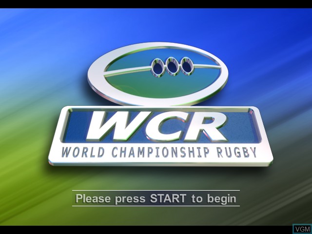 Title screen of the game World Championship Rugby on Microsoft Xbox