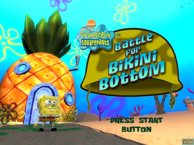 Title screen of the game SpongeBob SquarePants - Battle for Bikini Bottom on Microsoft Xbox