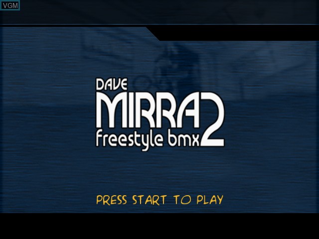 Title screen of the game Dave Mirra Freestyle BMX 2 on Microsoft Xbox