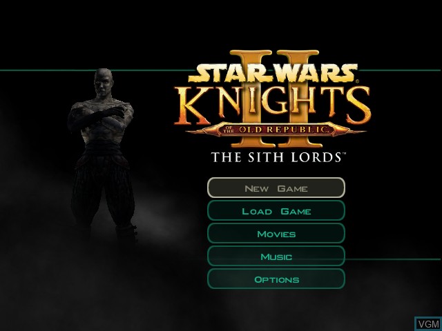 Title screen of the game Star Wars - Knights of the Old Republic II - The Sith Lords on Microsoft Xbox