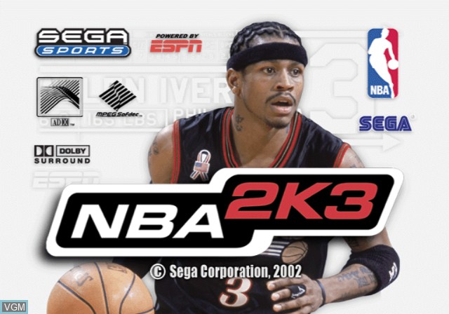 Title screen of the game NBA 2K3 on Microsoft Xbox