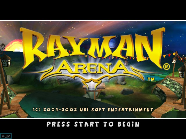 Title screen of the game Rayman Arena on Microsoft Xbox