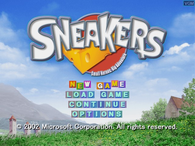 Title screen of the game Sneakers on Microsoft Xbox