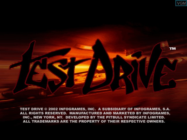 Title screen of the game Test Drive on Microsoft Xbox