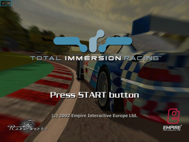 Title screen of the game Total Immersion Racing on Microsoft Xbox